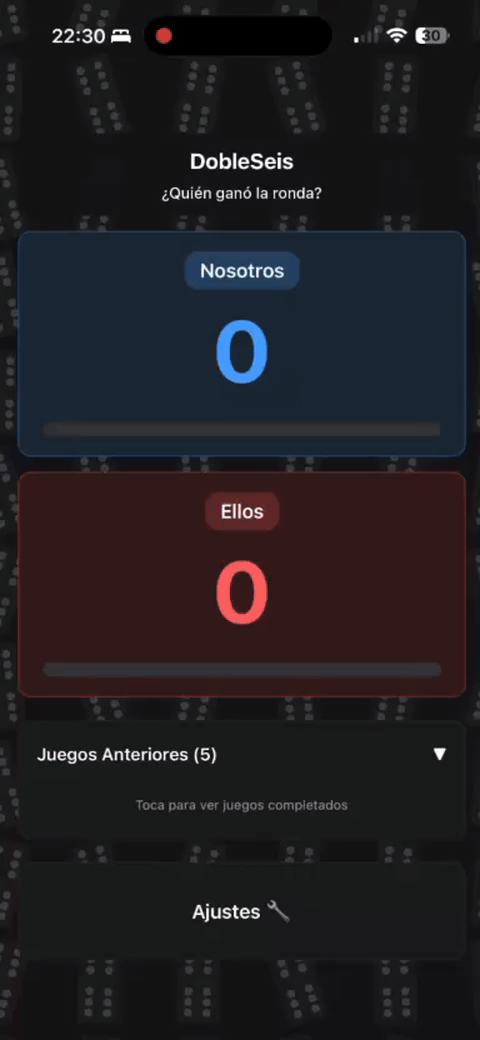 Vista previa de la app DobleSeis