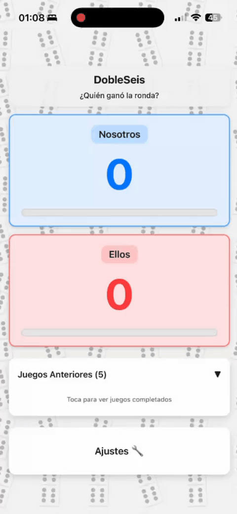 Vista previa de la app DobleSeis