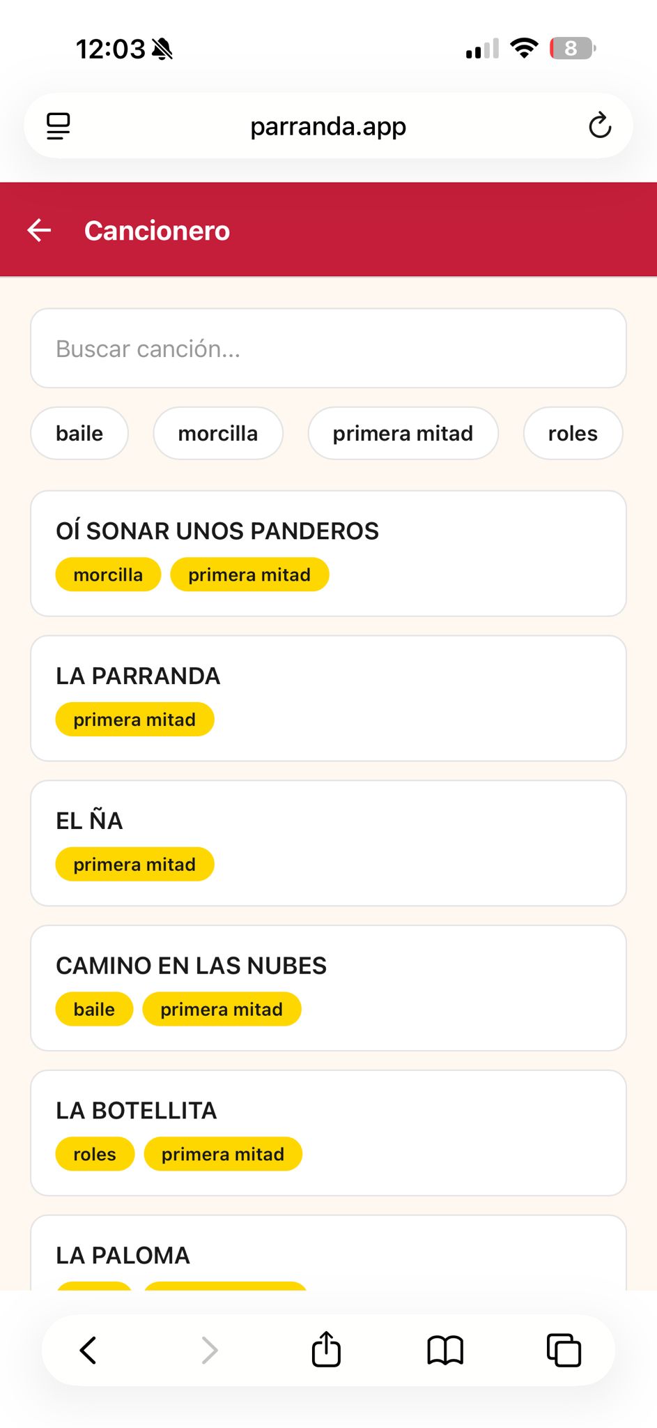 Lista del Cancionero